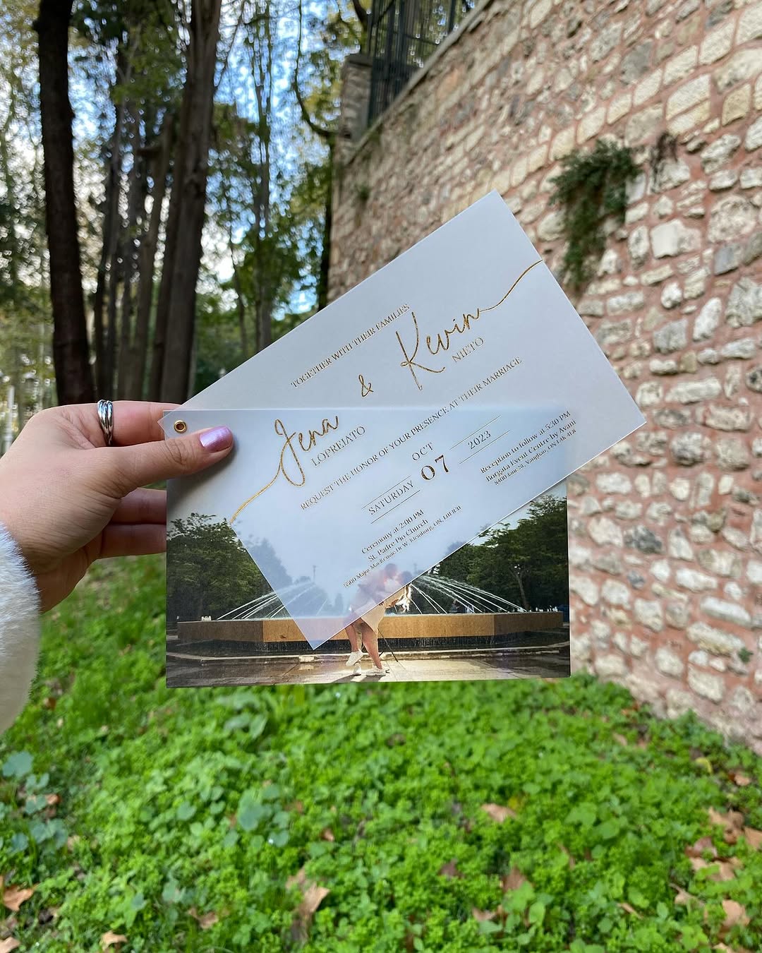 Modern Acrylic Overlay Photo Invitation