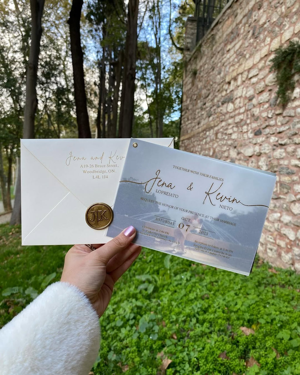 Modern Acrylic Overlay Photo Invitation