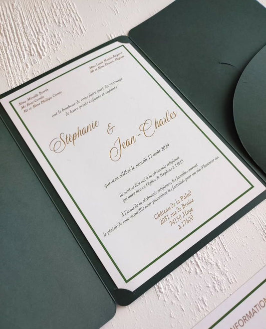 Custom Envelope with Precision Cut + Premium Cardstock Main Invitation + RSVP Cards