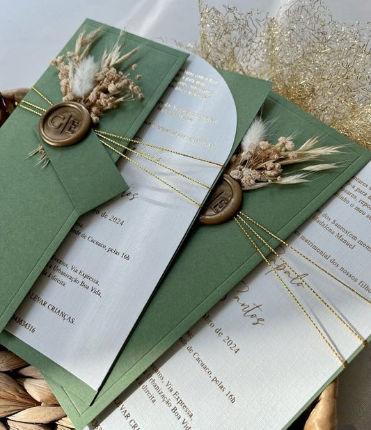 Paper Invitation Card with Custom Die-Cut + Envelope