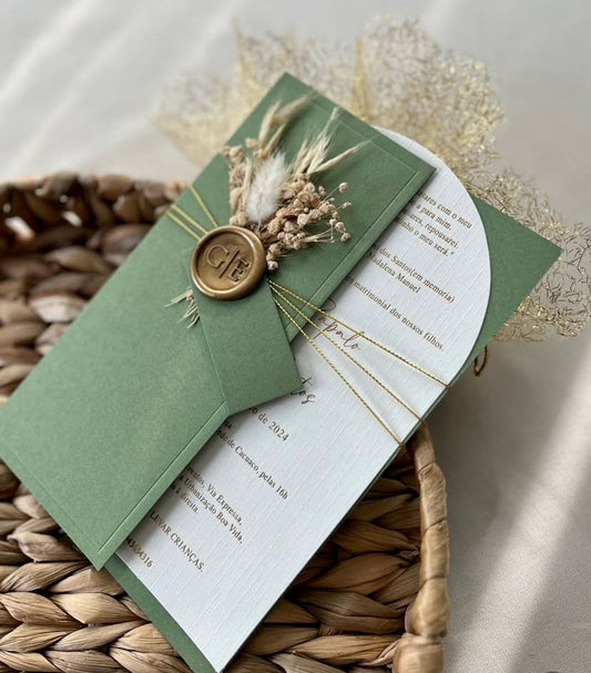 Paper Invitation Card with Custom Die-Cut + Envelope