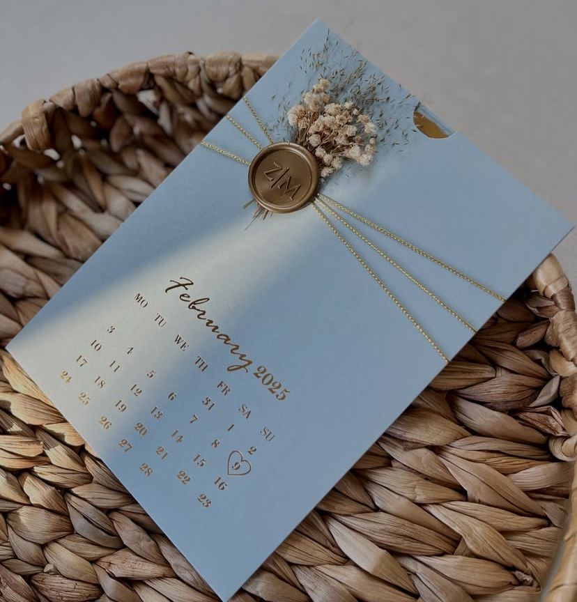 Acrylic Card + Envelope with Printed Date