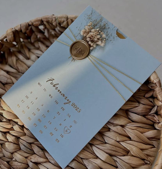 Acrylic Card + Envelope with Printed Date