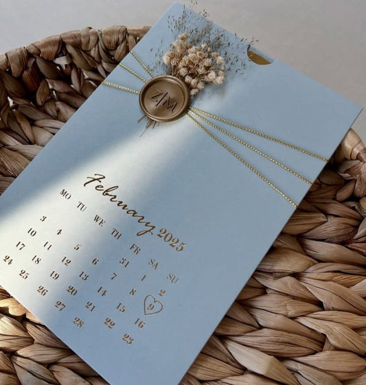 Acrylic Card + Envelope with Printed Date