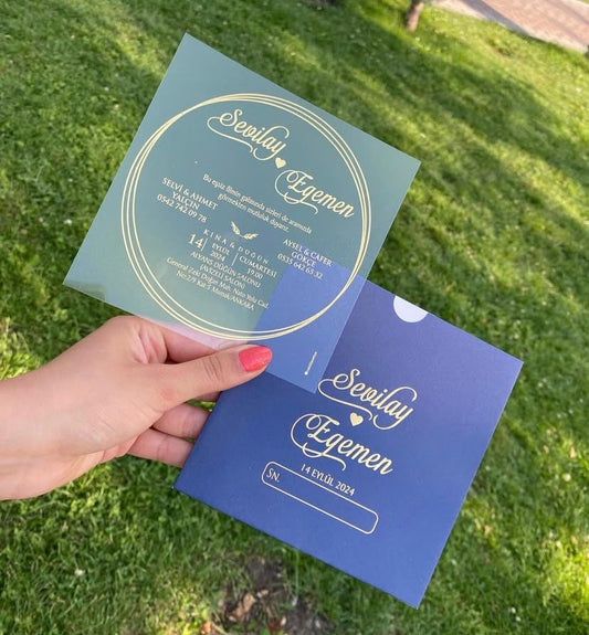 Elegant Acrylic Wedding Invitation Minimum 100 pieces for this model
