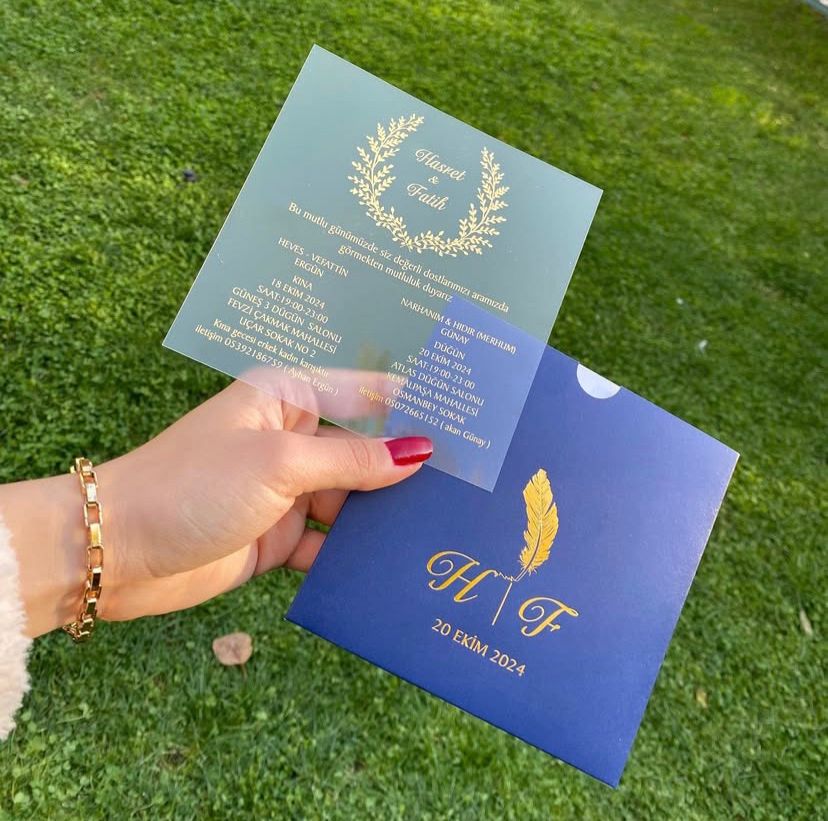 Elegant Acrylic Wedding Invitation Minimum 100 pieces for this model