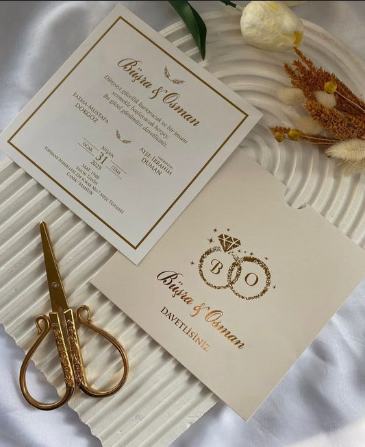 Elegant Gold Wedding Invitation Minimum 100 pieces for this model