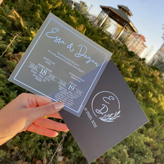 Elegant Acrylic Wedding Invitation Minimum 100 pieces for this model