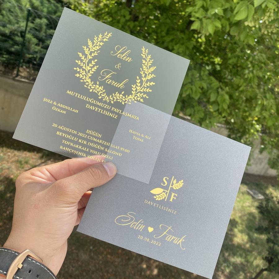 Elegant Acrylic Wedding Invitation Minimum 100 pieces for this model
