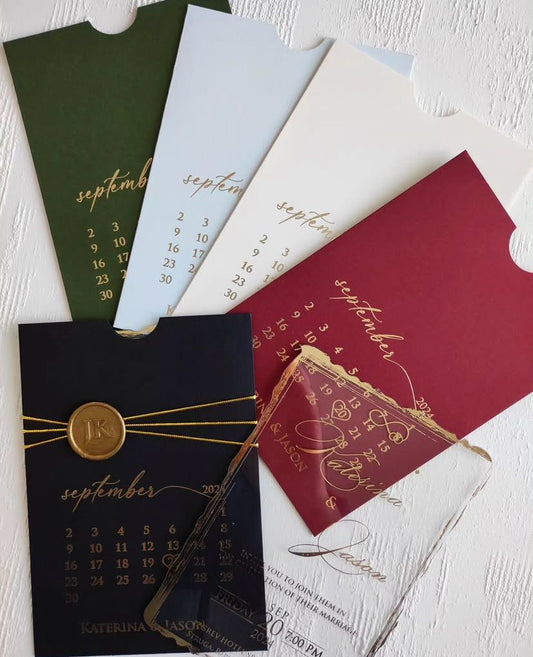Acrylic Invitation Cards – 40 Microns + Envelope with Printed Date&nbsp;